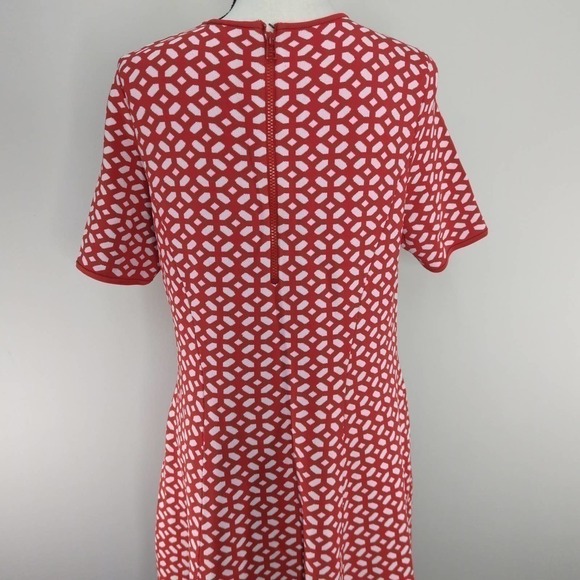 Pink Tartan Womens Heavy Knit Fit‎ and Flare Midi Dress Red Patterned XL - Picture 7 of 12